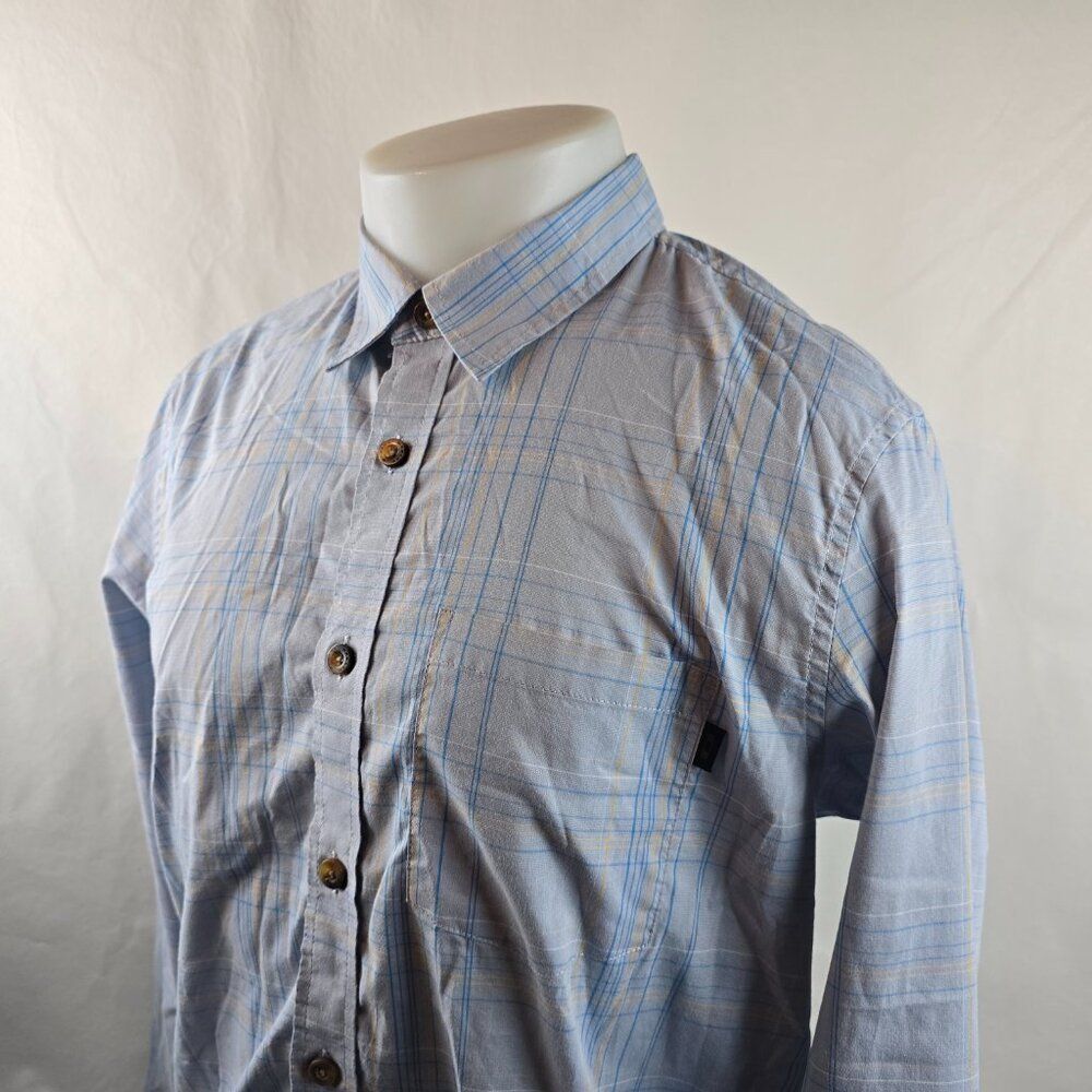 Oakley Mens Medium Blue Plaid Button Up Shirt Casual Outdoor Sport Lightweight - Picture 4 of 10